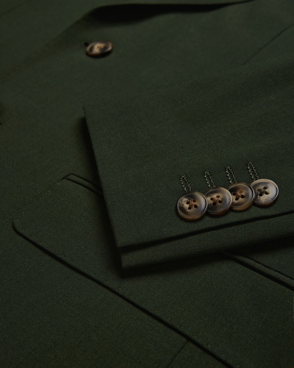 Slim Stretch Wool Blend Tailored Jacket